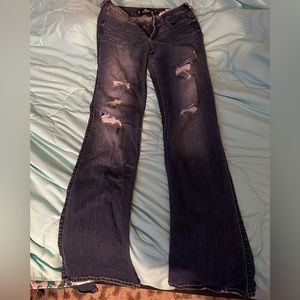 Low rise boot cut jeans